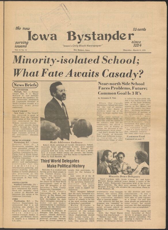 Iowa’s Bystander newspaper (going by various titles throughout the years) was established in Des Moines, Iowa in 1894. The weekly newspaper served as the voice of Iowa’s African American community and covered a variety of local, national, and occasionally international matters. Topics focused on the Black community and was founded with this intent. The newspaper went by various titles throughout the years including: Iowa State Bystander, Iowa Bystander, The Bystander, and The New Iowa Bystander.