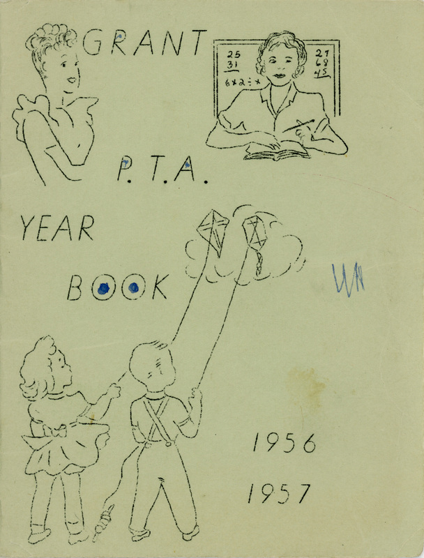 Paperbound printed pamphlet.  Green paper cover.  Printed in black ink.  16 pages.  Contains listings of Grant Elementary Parent-Teacher Association meetings for academic year 1956/57 and its officers, as well as additional information about the values and functions of the PTA.     
  
Ulysses S. Grant Elementary School was opened in 1915 and located at the corner of Mobile and Cottage Streets in Waterloo’s “Northeast Triangle” or “North End,” the city’s most prominent historic Black neighborhood.  Before the Bridgeway Project integrated the school in 1970, Grant Elementary’s student body was 99% Black.
