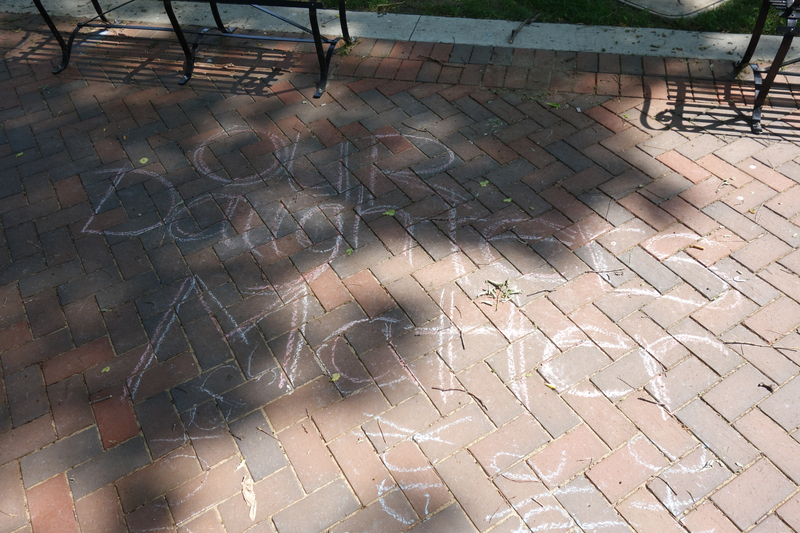 Digital image (5472 x 3648). Snapshot of chalk writing in pink and blue on a red brick walkway, “OUR Daughters Matter.”


Image taken on 6/4/2020 by Grout Museum District personnel. One of several such writings made in Waterloo’s Lincoln Park during the George Floyd Protest of 5/29/2020. Protest march began at Waterloo Veterans Memorial Hall and ended at Lincoln Park with speeches and declarations. Park was still under renovations when the protest was held. Construction workers had to wash the chalk away before the paving could be sealed on 6/5/2020.