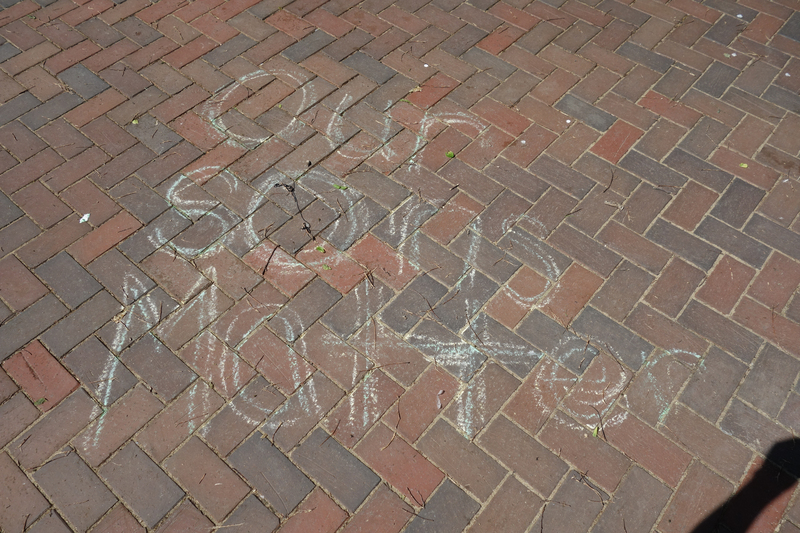 Digital image (5472 x 3648). Snapshot of chalk writing in pink and blue on a red brick walkway, “Our Sons Matter.”  

Image taken on 6/4/2020 by Grout Museum District personnel. One of several such writings made in Waterloo’s Lincoln Park during the George Floyd Protest of 5/29/2020. Protest march began at Waterloo Veterans Memorial Hall and ended at Lincoln Park with speeches and declarations. Park was still under renovations when the protest was held.  Construction workers had to wash the chalk away before the paving could be sealed on 6/5/2020. 
