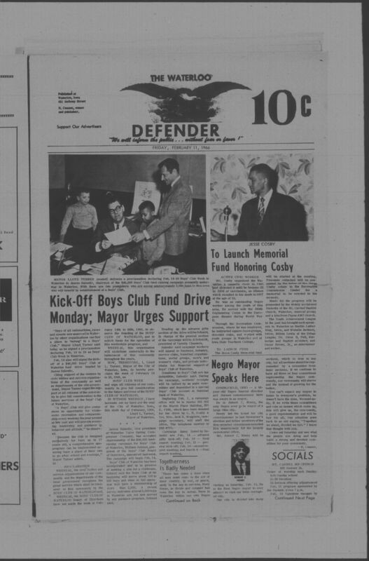 The Waterloo Defender, a weekly newspaper for the Black community, was published in Waterloo, Iowa, during the 1960s and 1970s. The publication, which covered news of interest to African Americans in Waterloo and beyond, carried the slogan "We will inform the public ... without fear or favor!" Issues in this collection range from 1966 to 1979. The last available issue, dated September 20, 1979, and titled simply The Defender, refers to a gap in coverage in its top story, "Back on the Streets Again." The issues in this collection are digitized versions of microfilm copies; microfilm reels of the Waterloo Defender also contain copies of the 1950s publications The Waterloo Post and The Waterloo Star.