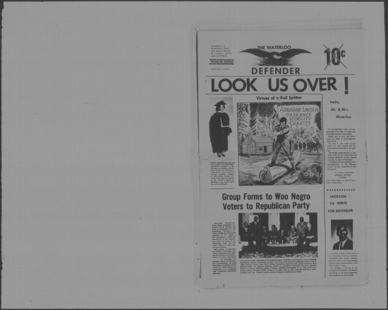 The Waterloo Defender, a weekly newspaper for the Black community, was published in Waterloo, Iowa, during the 1960s and 1970s. The publication, which covered news of interest to African Americans in Waterloo and beyond, carried the slogan "We will inform the public ... without fear or favor!" Issues in this collection range from 1966 to 1979. The last available issue, dated September 20, 1979, and titled simply The Defender, refers to a gap in coverage in its top story, "Back on the Streets Again." The issues in this collection are digitized versions of microfilm copies; microfilm reels of the Waterloo Defender also contain copies of the 1950s publications The Waterloo Post and The Waterloo Star.