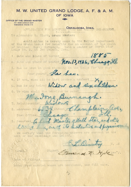 Relief Benefits Application