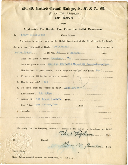 Relief Benefits Application