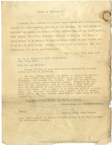 Order Of November 7