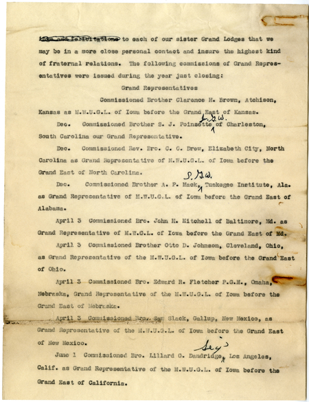 Section Of Grand Master's Address