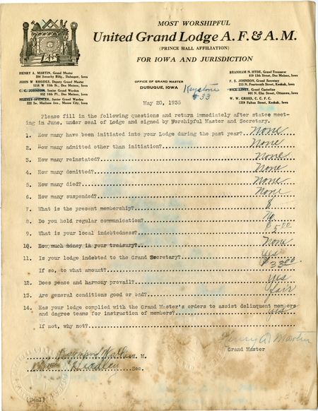 Questionnaire, Keystone #33