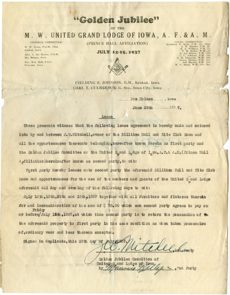 Lease Agreement For Space For Golden Jubilee