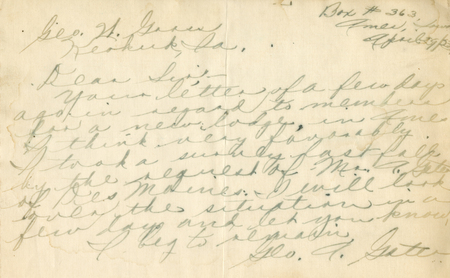 Correspondence Between Grand Master W. W. Gross And A. Gater
