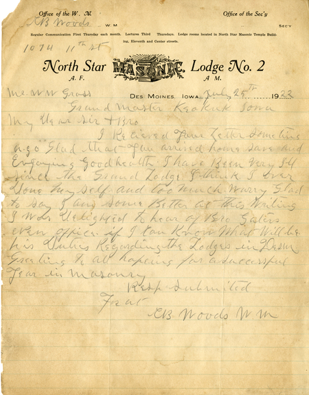 Correspondence Between W. W. Gross And Cb (?) Woods