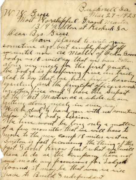 Correspondence Between W. W. Gross And P. A. Reeves