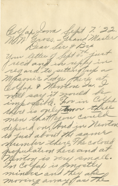 Correspondence Between W. W. Gross And J. N. Holmure(?)