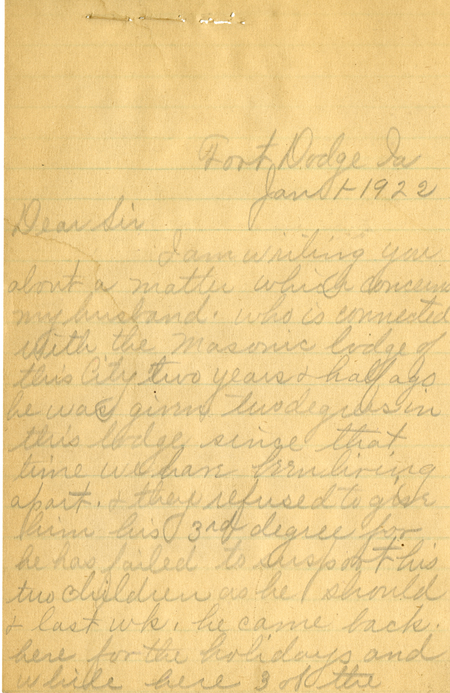 Correspondence From Mrs. M. Buckner
