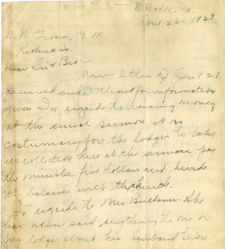 Correspondence Between W. W. Gross And Clarence Coffman