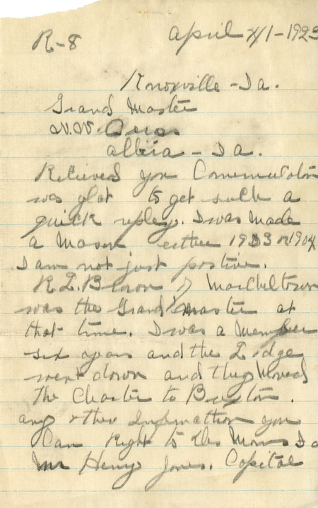Correspondence Between W. W. Gross And Jerry Green
