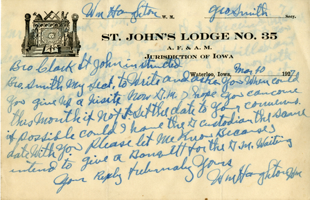 Correspondence Between William Houghton And Grand Master A. G. Clark