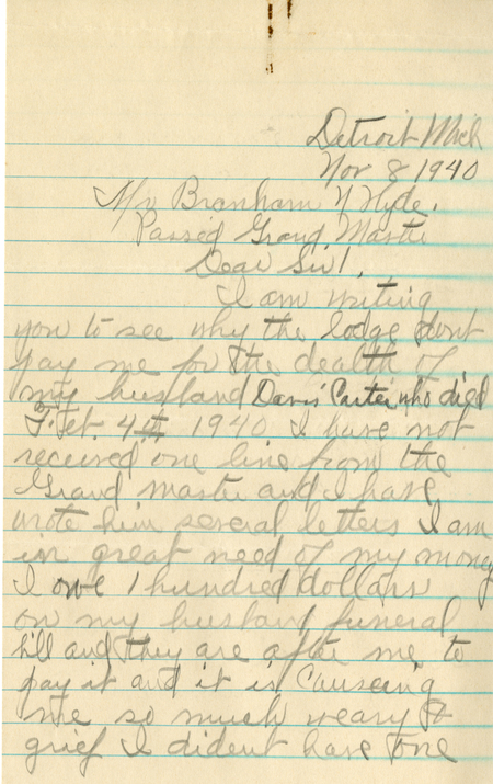 Correspondence Between Branham N. Hyde And Doris Carter