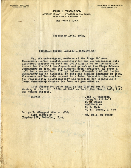 Correspondence From John L. Thompson