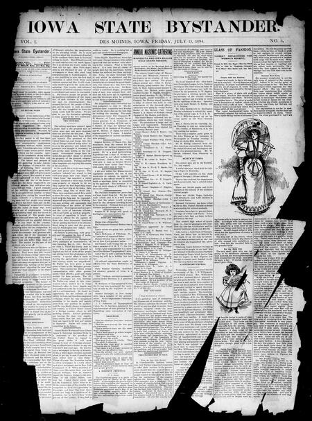 Iowa state bystander. volume 01, number 06, July 13, 1894