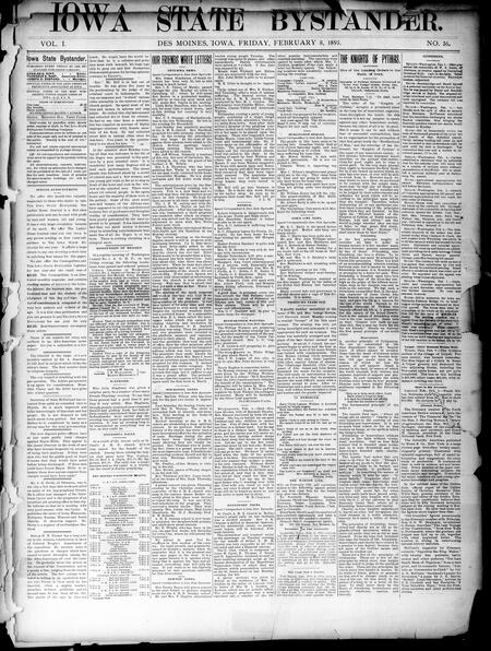 Iowa state bystander. volume 01, number 36, February 08, 1895