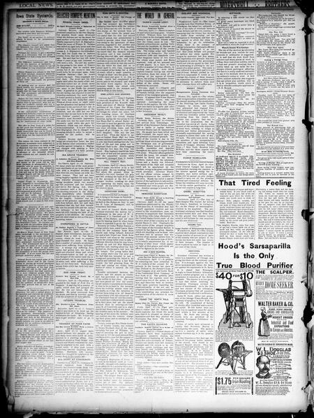 Iowa state bystander. volume 01, number 46, April 19, 1895
