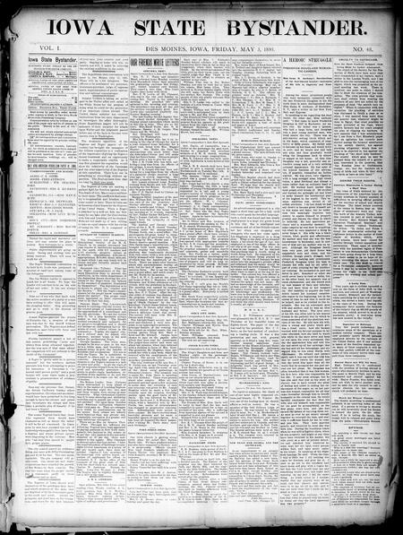 Iowa state bystander. volume 01, number 48, May 03, 1895