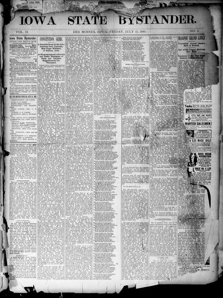 Iowa state bystander. volume 02, number 06, July 12, 1895