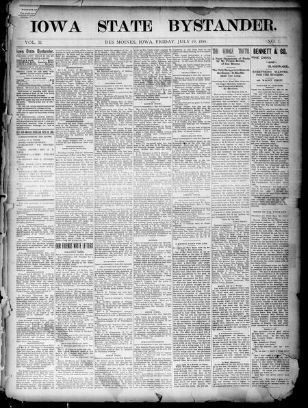 Iowa state bystander. volume 02, number 07, July 19, 1895