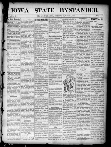 Iowa state bystander. volume 02, number 09, August 02, 1895