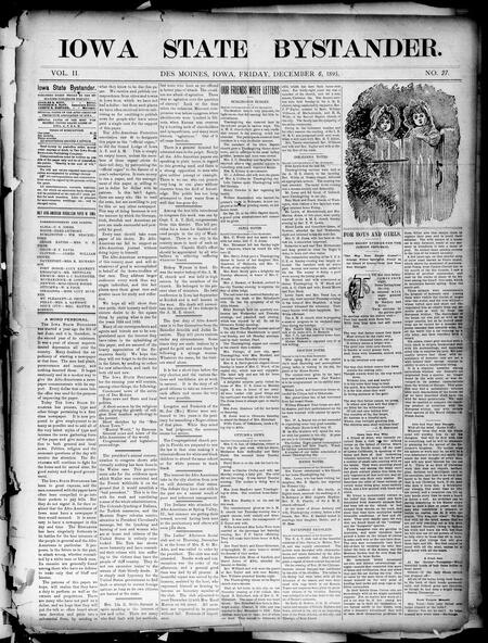 Iowa state bystander. volume 02, number 27, December 06, 1895