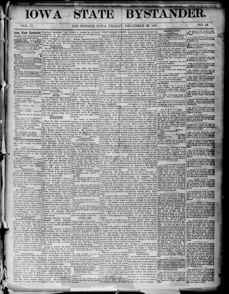Iowa state bystander. volume 02, number 29, December 20, 1895