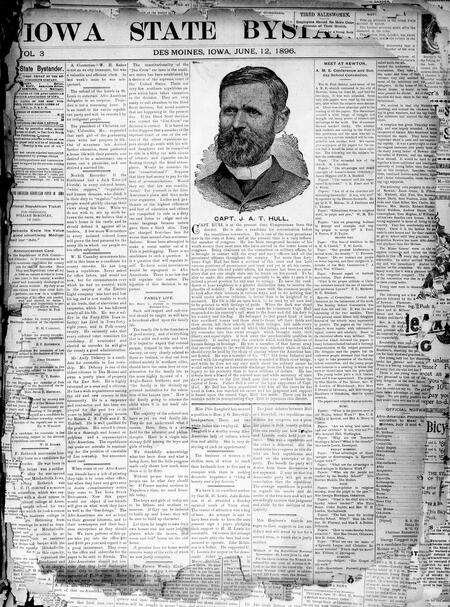 Iowa state bystander. volume 3, number 1, June 12, 1896