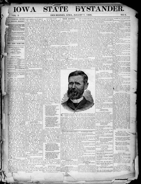 Iowa state bystander. volume 3, number 8, August 7, 1896