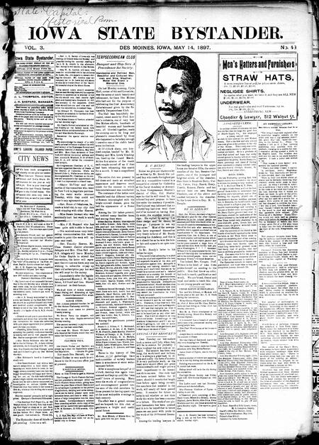 Iowa state bystander. volume 3, number 48, May 14, 1897
