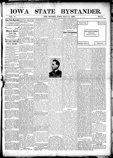 Iowa state bystander. volume 4, number 4, July 2, 1897