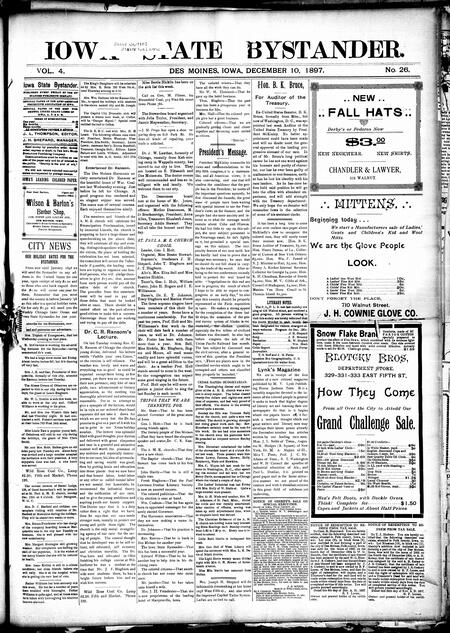 Iowa state bystander. volume 4, number 26, December 10, 1897