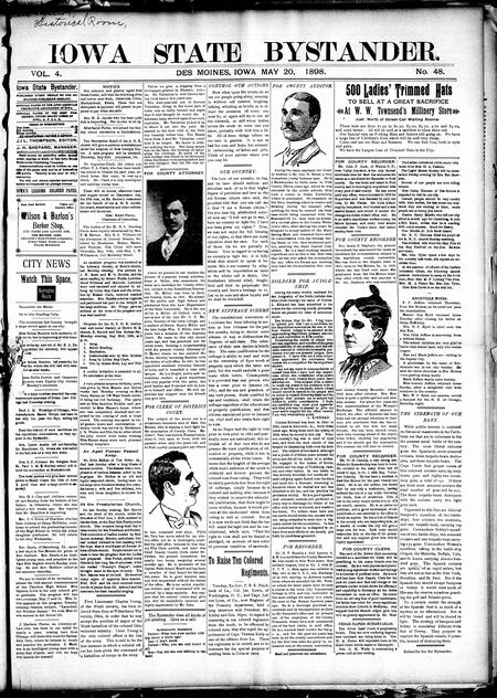 Iowa state bystander. volume 4, number 48, May 20, 1898