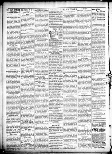 Iowa state bystander. volume 5, number 7, July 22, 1898