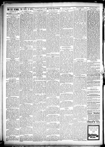 Iowa state bystander. volume 5, number 10, August 12, 1898