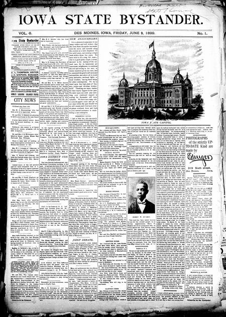Iowa state bystander. volume 6, number 1, June 9, 1899