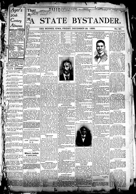 Iowa state bystander. volume 6, number 30, December 29, 1899