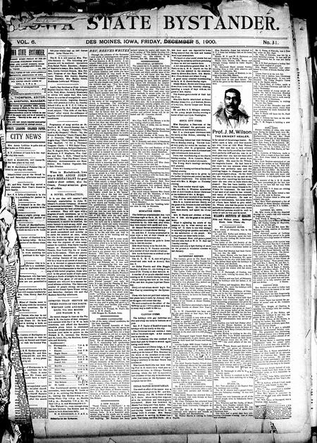 Iowa state bystander. volume 6, number 31, January 5, 1900