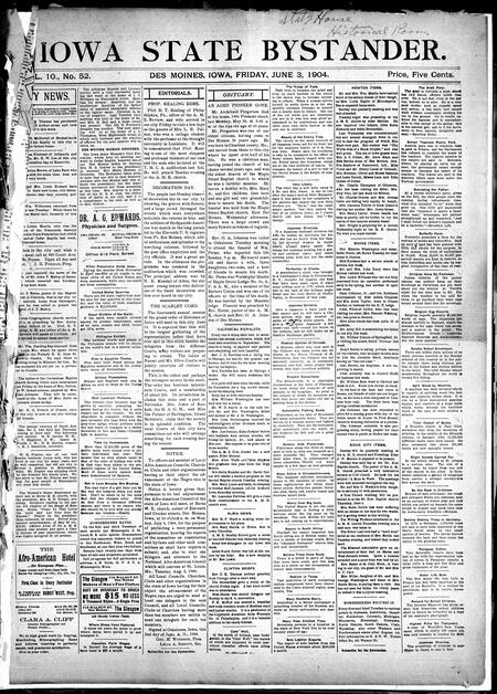 Iowa state bystander. volume 10, number 52, June 3, 1904