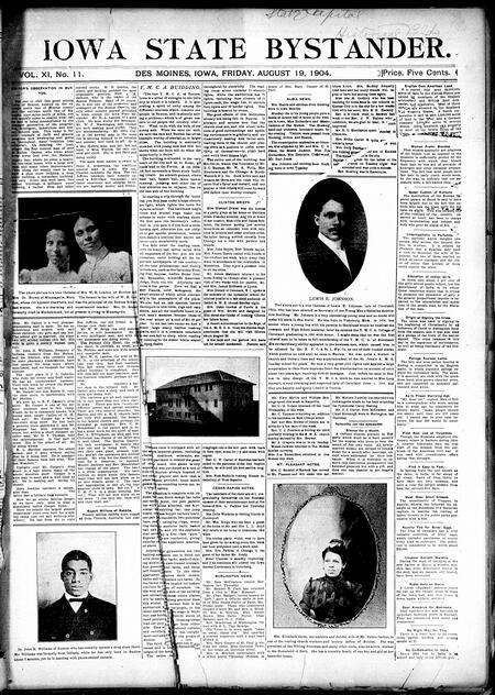 Iowa state bystander. volume 11, number 11, August 19, 1904
