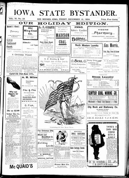 Iowa state bystander. volume 11, number 28, December 16, 1904