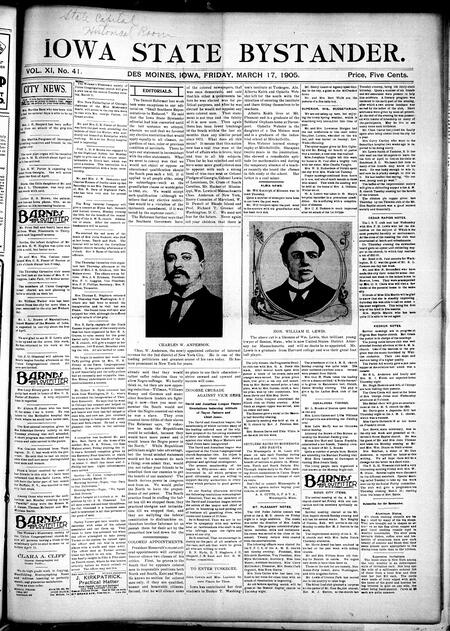 Iowa state bystander. volume 11, number 41, March 17, 1905