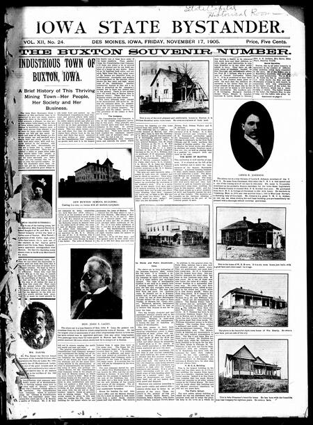 Iowa state bystander. volume 12, number 24, November 17, 1905