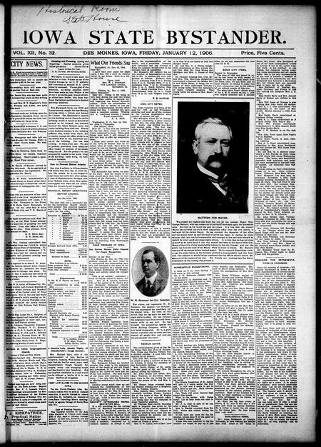 Iowa state bystander. volume 12, number 32, January 12, 1906