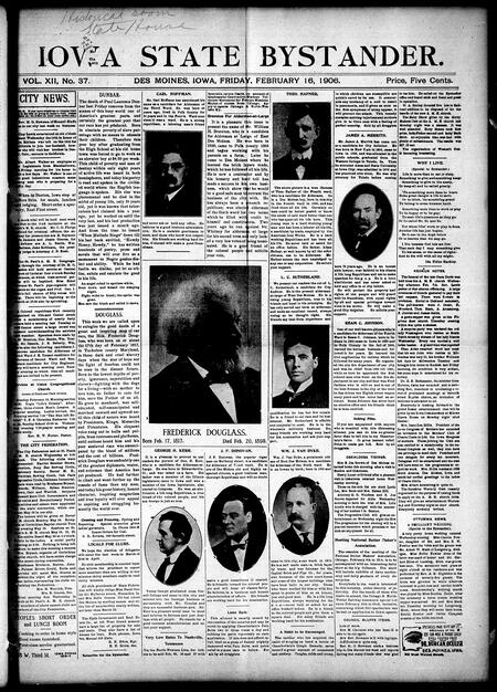 Iowa state bystander. volume 12, number 37, February 16, 1906