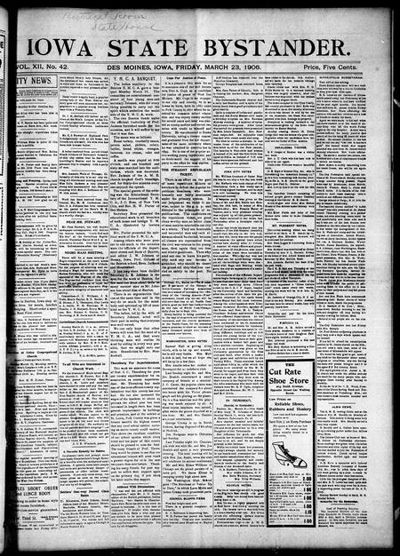Iowa state bystander. volume 12, number 42, March 23, 1906